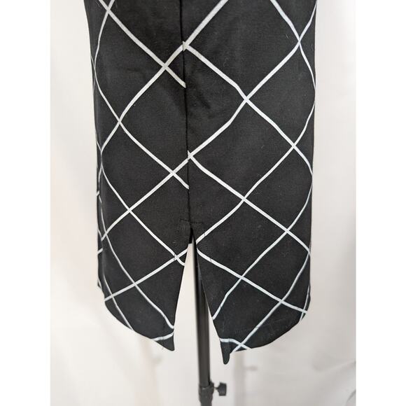 Sanctuary NWT Suit Set Boxy Top Pencil Skirt XS Black White Diamond Knit - Picture 10 of 11